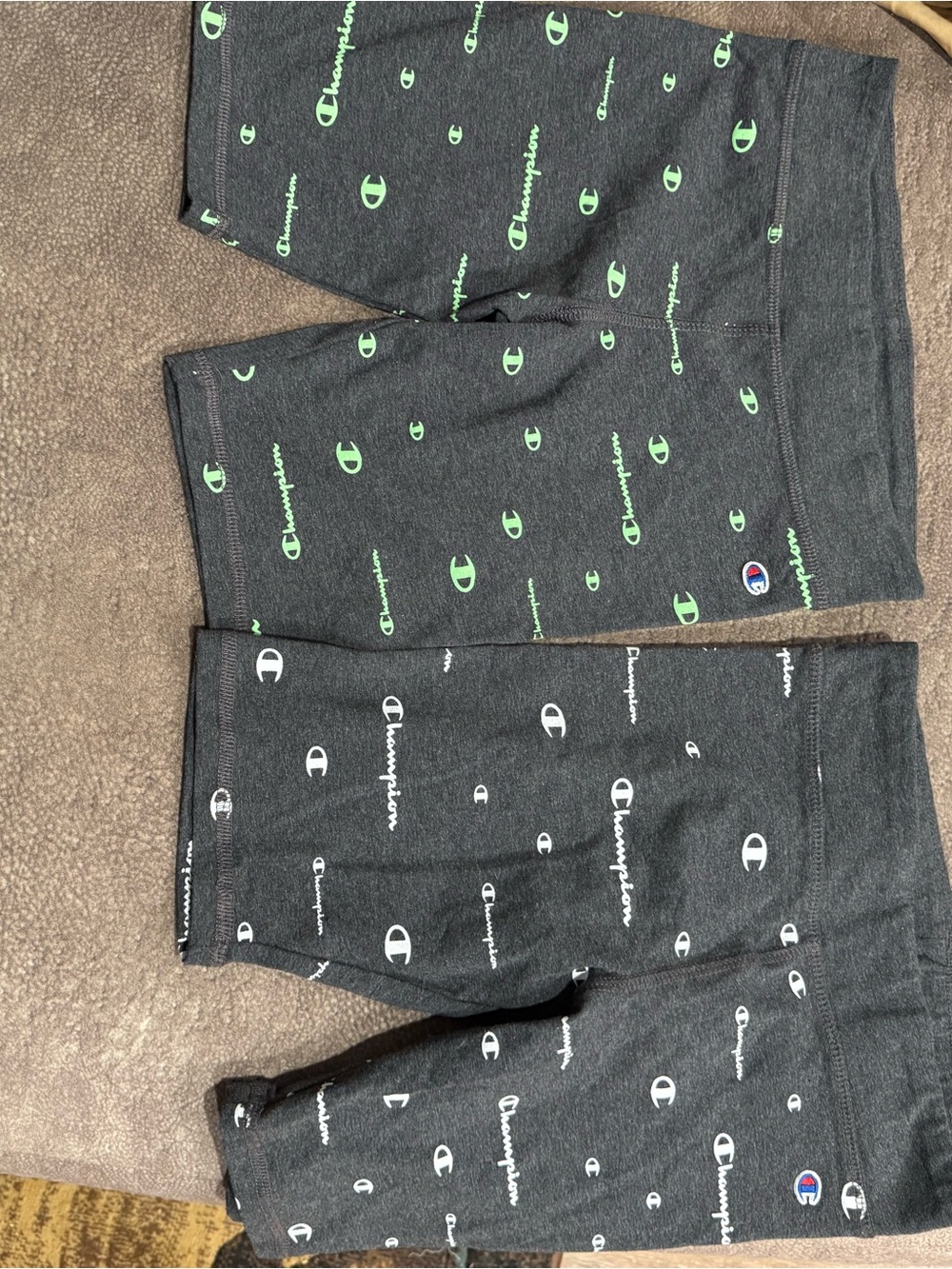 Champion Kids Charcoal Shorts with Neon Green & White Logos